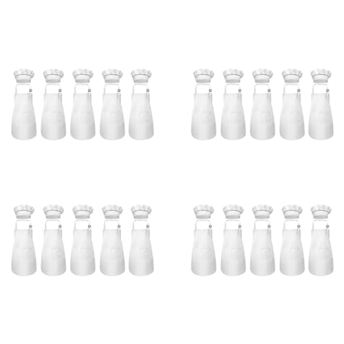Remingtape 40 Teiliges Kinder Schürzen und Mützen Set Verstellbare Kinder Küchen Schürze zum Kochen und Malen von Remingtape