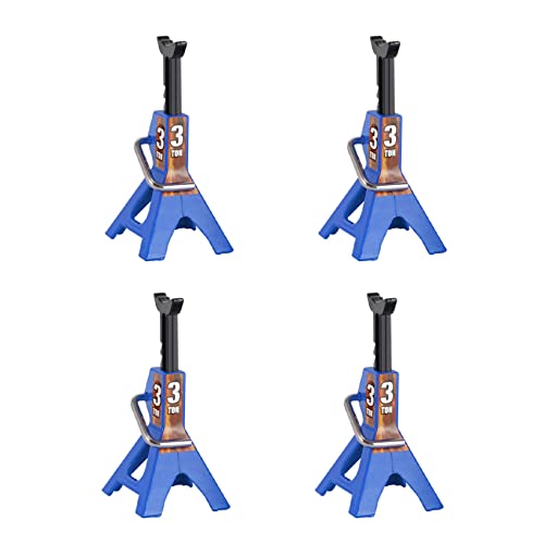 Remingtape 4X 3-Tonnen-Wagenheber, Modell-Achsständer, Hebespielzeug, Hochleistungs-Stützfahrzeug, Bodenratsche für TRX4 D90 CC01 1:10 RC Blau von Remingtape
