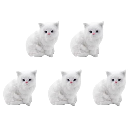 Remingtape 5X Realistische SüßE Simulation GefüLlte PlüSch WeißE Persische Katzen Spielzeug Katze Puppen Tisch Kinder MäDchen von Remingtape