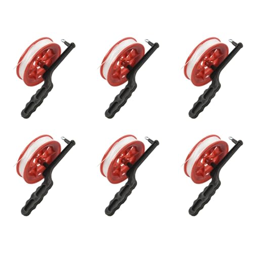 Remingtape 6Stück 100 M Verdrehte Schnur Rot Kunststoff Kite Reel Winder von Remingtape