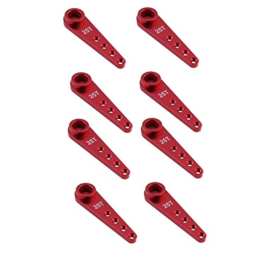 Remingtape 8 Stuecke 37 mm 25 T Metall VerläNgerung Lenkung Servo Arm Horn für RC Auto Raupen Teile, Rot von Remingtape