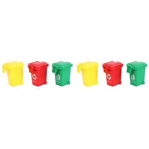 Remingtape Spielzeug Fahrzeuge Müll Eimer für Müll Wagen, 6 Pack Teile für Spielzeug Müll Wagen, Simulierter Müll Eimer von Remingtape
