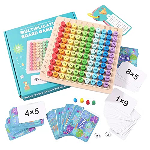 Remione 1x1 Lernen Spiel Multiplikationsbrett Multiplikationstabelle Multiplikation Mathe Lernen Spiel Montessori Kinderzählspielzeug Rechen und Lernspiel zum spielerischen für Kinder Schüler Spielen von Remione