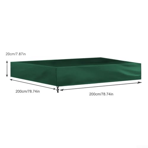 Tragbare 210D wasserdichte Sandkastenabdeckung, quadratischer Sandkastenschutz, effektiv gegen Schmutz und UV-Schäden für Kinder (grün 200 * 200) von RemixAst