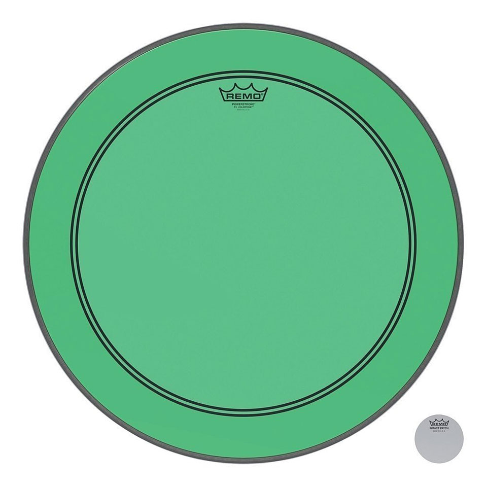 Remo Colortone Powerstroke 3 Clear P3-1318-CT-GN 18" Green Bassdrum von Remo