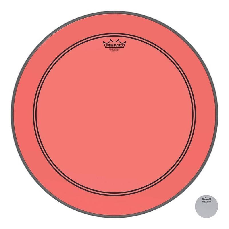 Remo Colortone Powerstroke 3 Clear P3-1322-CT-RD 22" Red Bass Drum He von Remo