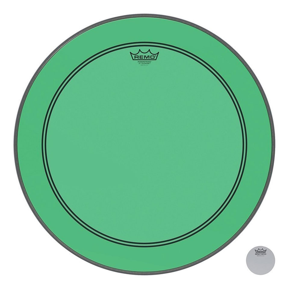 Remo Colortone Powerstroke 3 Clear P3-1324-CT-GN 24" Green Bass Drum von Remo