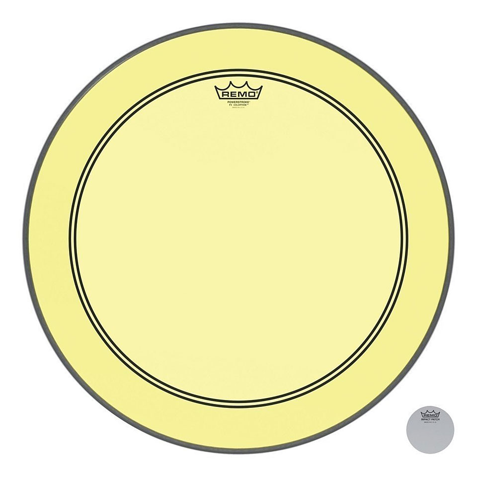 Remo Colortone Powerstroke 3 Clear P3-1324-CT-YE 24" Yellow Bass Drum von Remo