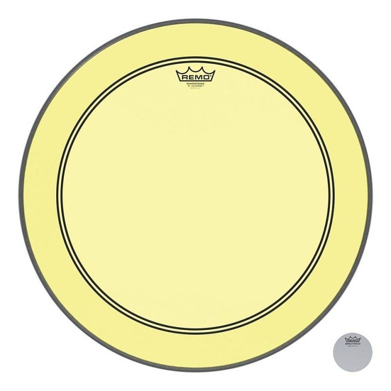 Remo Colortone Powerstroke 3 Clear P3-1326-CT-YE 26" Yellow Bass Drum von Remo