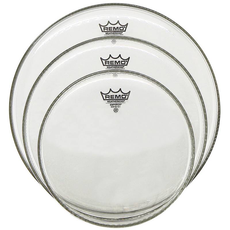 Remo Emperor Clear 10"/12"/14" Drum Head Pack Schlagzeug-Fell-Set von Remo