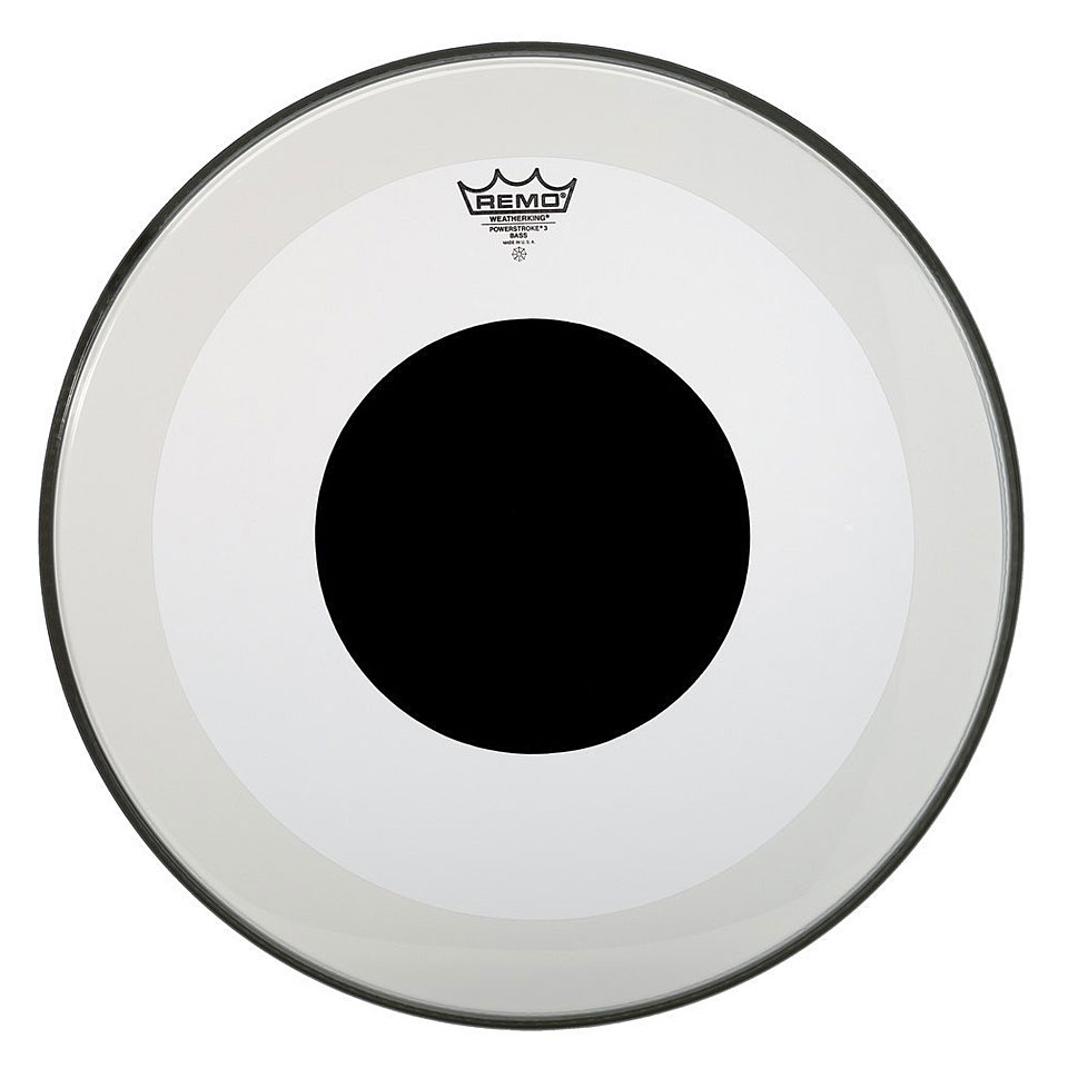 Remo Powerstroke 3 Clear P3-1322-10 22" Black Dot Bass-Drum-Fell von Remo