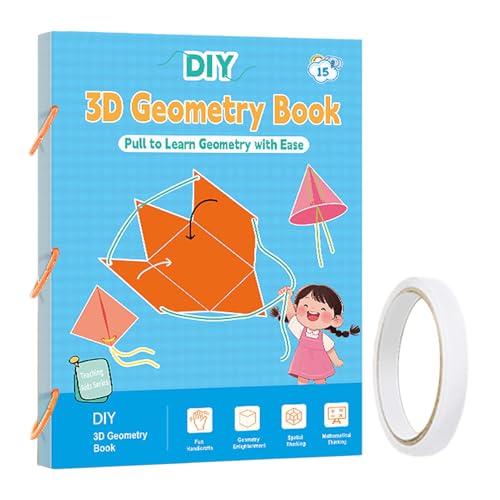 Renchey 3D Geometrie Lernbuch,Lehrbuch Für Volumen Und Flächenberechnung | Flechtspiel Mit Schnur Für Jugendliche Mädchen Anfänger Homeschool Kindergarten Reise von Renchey