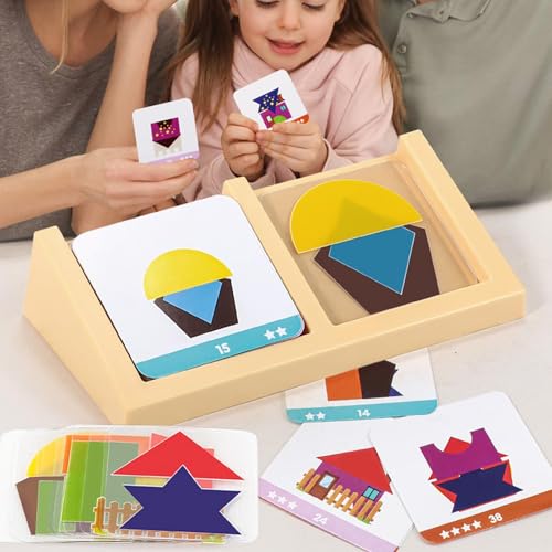Renchey Geometrische Formen Für Den Unterricht, Geometrisches Lernpuzzle Aus Holzblöcken, Bauspielzeug Für Kindergarten Vorschule Grundschule Zuhause von Renchey