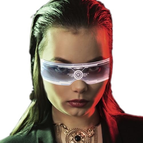 Renchey Glow Glasses | Leuchtende Sonnenbrille | Originelle Fotoaccessoires Für Halloween Party Karneval Konzert Familienfeier Festival Festlichkeit von Renchey