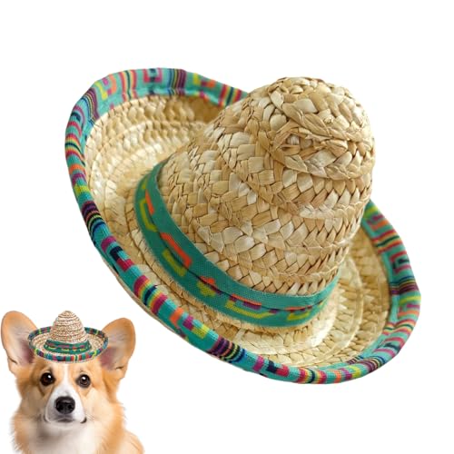 Renchey Mini Sombrero Hüte,Kleine Gewebte Sombrero Hüte - Großkrempige Deko Stirnband Für Kinder Und Haustiere Renchey Mini Sombrero Hüte,Kleine Gewebte Sombrero Hüte - Großkrempige Deko Stirnband Für Kinder Und Haustiere von Renchey