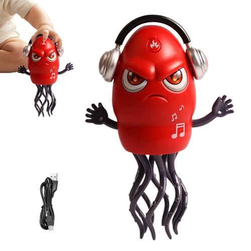 Renchey Tanzender Oktopus Baby Spielzeug,Krabbelnder Hindernisausweich Tintenfisch | Wiederaufladbares Oktamusik Spielzeug Mit Licht Für Kinder Geburtstag Weihnachten Krabbelspielzeug Babybett von Renchey
