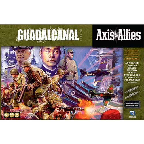 Renegade Game Studios Axis & Allies: Guadalcanal – WWII Strategy Board Game, Naval & Air Combat, 2-Player Tactical Warfare, Updated Miniatures & Rulebook, Ages 12+ von Renegade Game Studios