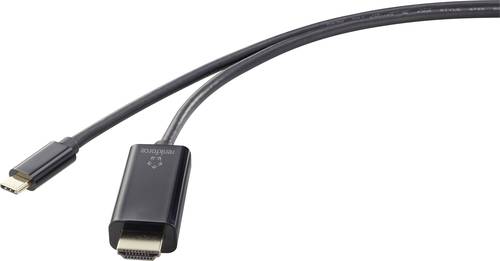 Renkforce USB-C® / HDMI Adapterkabel USB-C® Stecker, HDMI-A Stecker 1.80m Schwarz UHD 4K @ 60Hz RF von Renkforce
