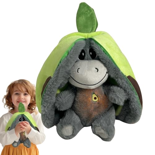 Renopfect Schlummer Esel Kuscheltier, 30CM Baby Einschlafhilfen Mit Atembewegung Und Musik Schlummer Esel Mit Herzschlag, Esel Kuscheltier Mit Atembewegung Und Musik, Niedliche Eselpuppen Zum Schlafen von Renopfect