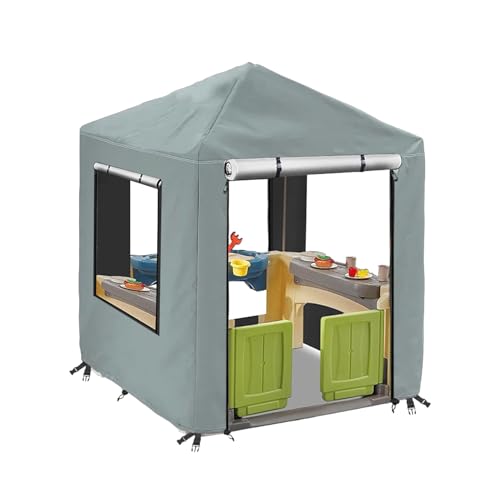 Renopfect Spielhaus Abdeckung 56 X 60,2 Zoll Kinderspielhaus Abdeckplane Wasserdicht 420D Oxford Gartenhaus Spielhäusr Abdeckung Mit Reißverschluss, Reißfeste Spielhaus Gartenabdeckung von Renopfect