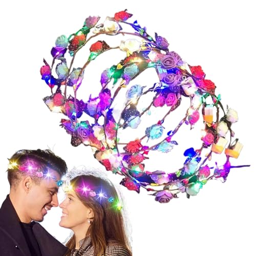Renywosi LED Blumenkranz Haarreif - LED-Haarreifen Für Damen - Moderne Blumenkranz-Kopfdekoration Mit 10 Teilen Für Geburtstage Rollenspiel Halloween Hochzeiten Renywosi LED Blumenkranz Haarreif - LED-Haarreifen Für Damen - Moderne Blumenkranz-Kopfdekoration Mit 10 Teilen Für Geburtstage Rollenspiel Halloween Hochzeiten von Renywosi