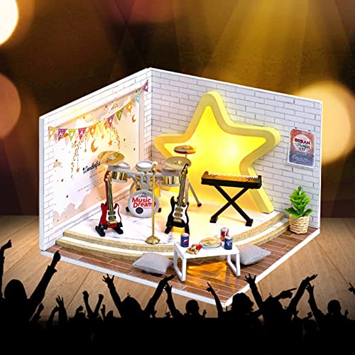 Renywosi Puppenhaus-Set, Miniatur, zum Basteln – Set Tiny House mit Möbeln, Handwerk, handgefertigt für Erwachsene und Kinder, Weihnachtsdekoration, Geburtstagsgeschenk für die Familie von Renywosi