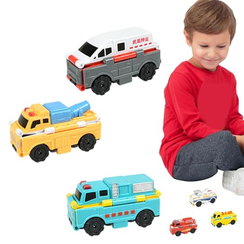 Renywosi Rückwärtsfahr-Spielzeugset,Auto-Spielzeugset, Verwandelbare Mini-Spielzeugautos für Kinder, Spielzeugfahrzeuge für Vorschulkinder, formverändernde Autos für Klassenzimmer, Kinderzimmer, von Renywosi