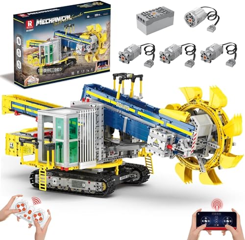 Reobrix 22017 Technik Schaufelradbagger Klemmbausteine, 3188 PCS Bausteine, MOC Kreatives Bausteinspielzeug, Fernbedienung & APP Bagger Montage Spielzeug Set von Reobrix