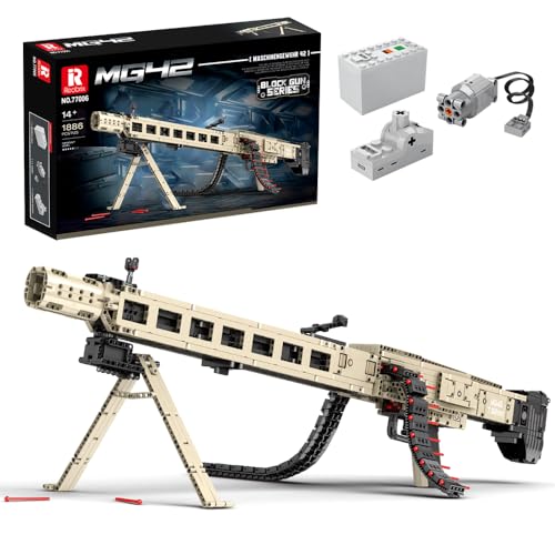 Reobrix 77006 Maschinengewehr 42 Bausteine Bausatz, 1886 Teile Technik Montage Gun Modell, MOC Militärische Waffen Bauset Modell mit Schussfunktion, für 14 + Jugendliche und Erwachsene Reobrix 77006 Maschinengewehr 42 Bausteine Bausatz, 1886 Teile Technik Montage Gun Modell, MOC Militärische Waffen Bauset Modell mit Schussfunktion, für 14 + Jugendliche und Erwachsene von Reobrix