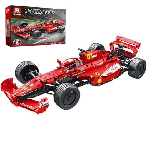 Reobrix Technik F1 Rennwagen Baustein Spielzeug für Erwachsene, 1:8 Super Autos Modell Bauspielzeug, Sportwagen Fahrzeug Sammlung Heimdekor Puzzle Stamm Geschenke für Kinder Jugendliche (928 Teile) von Reobrix