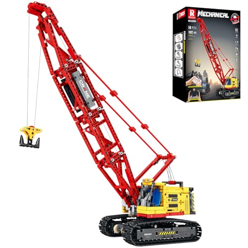 Reobrix Crawler Crane Bausteine-Set, ferngesteuerter Kran, Baufahrzeuge, Spielzeug für Erwachsene, 1322 Teile, Ingenieur-LKW, Geburtstagsgeschenkideen für Kinder und Erwachsene, 22006 Reobrix Crawler Crane Bausteine-Set, ferngesteuerter Kran, Baufahrzeuge, Spielzeug für Erwachsene, 1322 Teile, Ingenieur-LKW, Geburtstagsgeschenkideen für Kinder und Erwachsene, 22006 von Reobrix