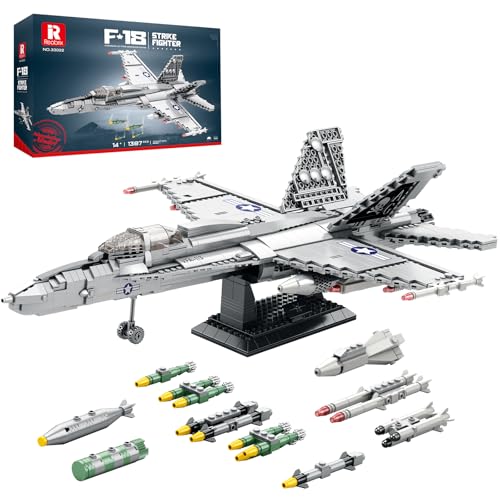 Reobrix F-18 Hornisse Kampfjet Baustein Set 33022 - Luftwaffe Jet Baustein Flugzeug Spielzeug für Erwachsene,ideales Geburtstags Geschenk für Erwachsene (1387 Stück) Reobrix F-18 Hornisse Kampfjet Baustein Set 33022 - Luftwaffe Jet Baustein Flugzeug Spielzeug für Erwachsene,ideales Geburtstags Geschenk für Erwachsene (1387 Stück) von Reobrix