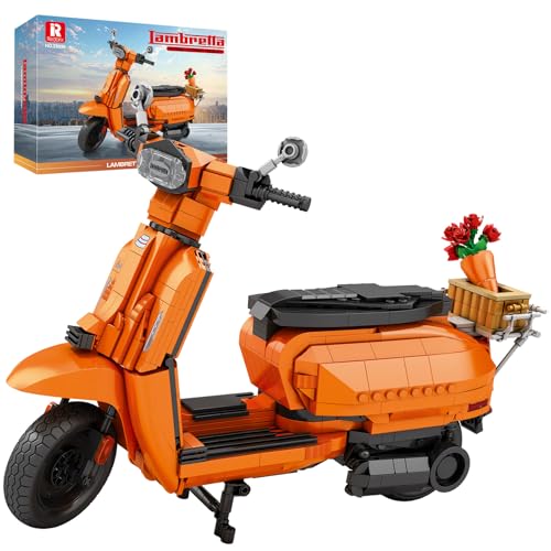 Reobrix Technisches Motorrad-Baustein-Spielzeug mit Korb-Bouquet-Ständer, Maßstab 1:5, V200 Motorrad-Stein-Modell-Set, 11036 Sammlungsfahrzeug, Heimdekoration, Geschenke für Erwachsene, Jungen, Reobrix Technisches Motorrad-Baustein-Spielzeug mit Korb-Bouquet-Ständer, Maßstab 1:5, V200 Motorrad-Stein-Modell-Set, 11036 Sammlungsfahrzeug, Heimdekoration, Geschenke für Erwachsene, Jungen, von Reobrix