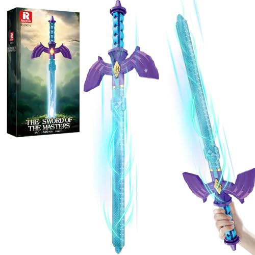 Reobrix Schwertbausätze für Erwachsene, Cooles Schwert der Meister 99014, Sammlerstück zum Bauen und Ausstellen, Cosplay Spielzeugschwert im Anime Stil, Geschenke für Fans klassischer Spiele von Reobrix
