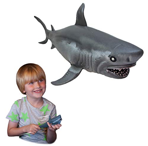 Rep Pals - Weißen Hai, Dehnbares Spielzeug von Deluxebase. Super Dehnbare Tierrepliken, die Sich echt anfühlen, ideal für Kinder von Rep Pals