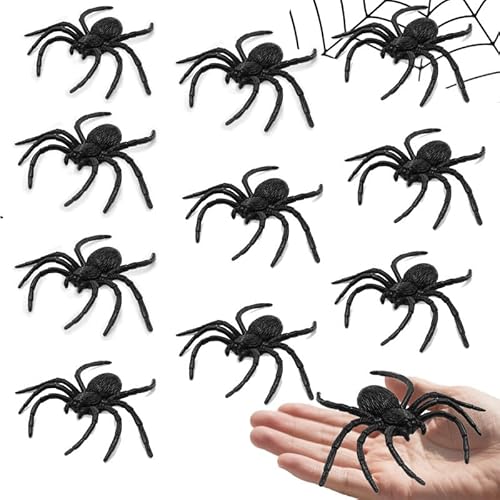 Reroon 10 PCS Halloween Spider Party Decorations Plastic Toys | Black Large Fake Spider Web Decor | Realistic Fun Toys Prank Props Scare Practical Surprise Joke Party Decor| 9.9cm x 9.4 cm Reroon 10 PCS Halloween Spider Party Decorations Plastic Toys | Black Large Fake Spider Web Decor | Realistic Fun Toys Prank Props Scare Practical Surprise Joke Party Decor| 9.9cm x 9.4 cm von Reroon