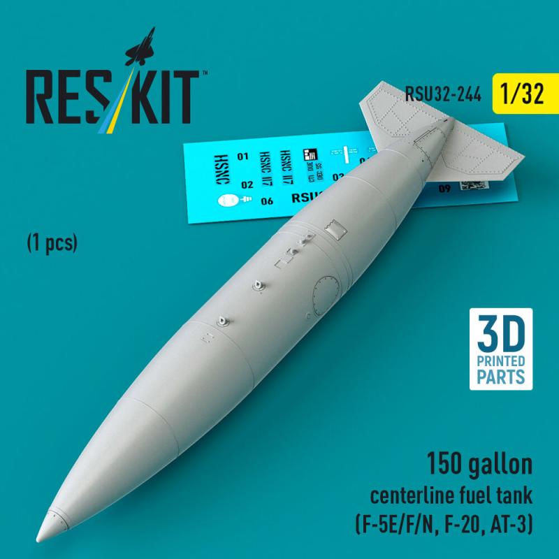 150 gallon centerline fuel tank (F-5E/F/N, F-20, AT-3) (1 pcs) (3D Printed) von ResKit Models