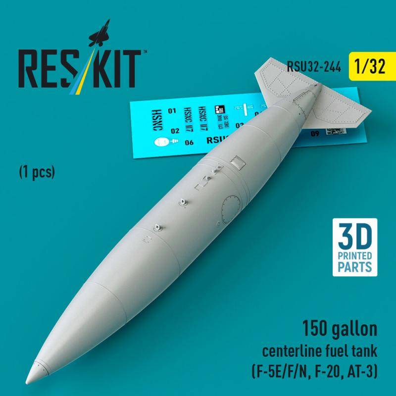 150 gallon centerline fuel tank (F-5E/F/N, F-20, AT-3) (1 pcs) (3D Printed) von ResKit Models