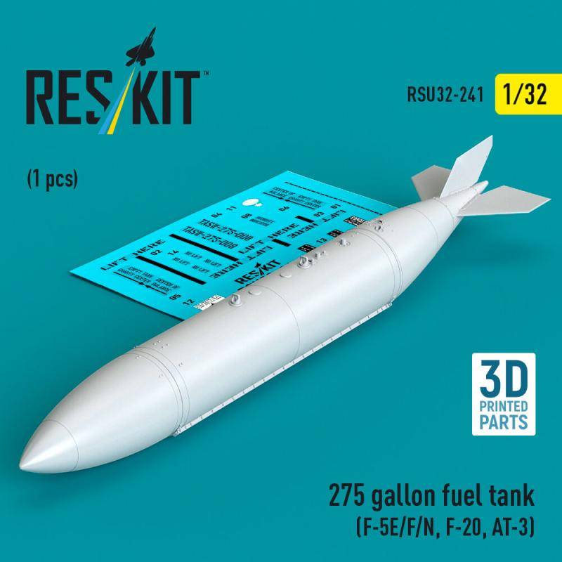 275 gallon fuel tank (F-5E/F/N, F-20, AT-3) (1 pcs) (3D Printed) von ResKit Models