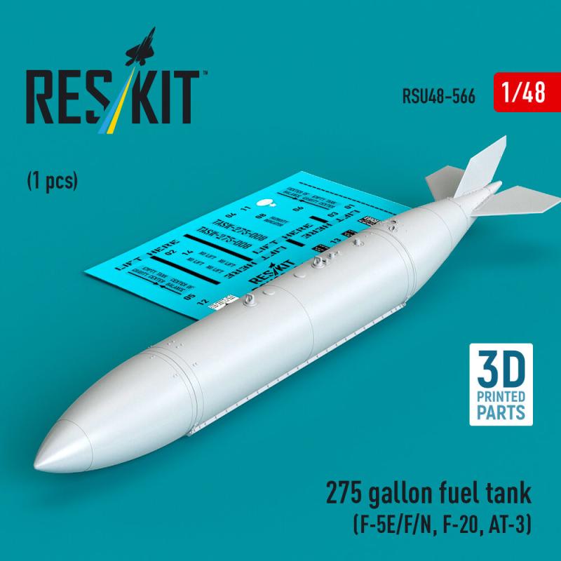 275 gallon fuel tank (F-5E/F/N, F-20, AT-3) (1 pcs) (3D Printed) von ResKit Models