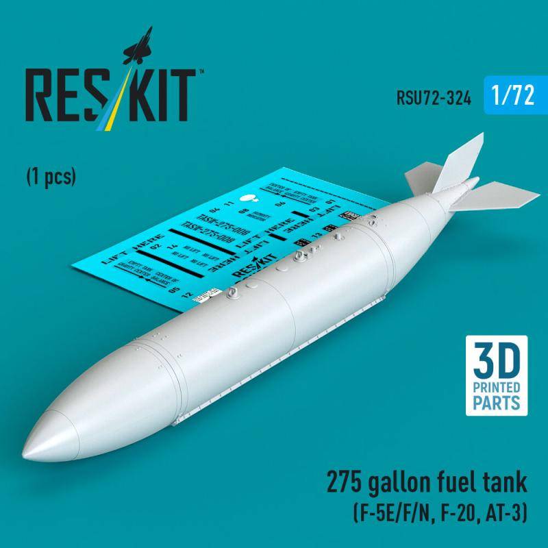 275 gallon fuel tank (F-5E/F/N, F-20, AT-3) (1 pcs) (3D Printed) von ResKit Models