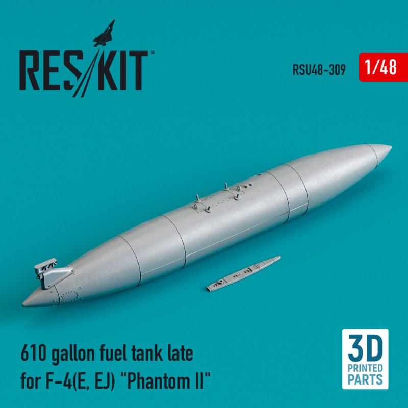 610 gallon fuel tank late for F-4(E, EJ) Phantom II (3D Printed) von ResKit Models