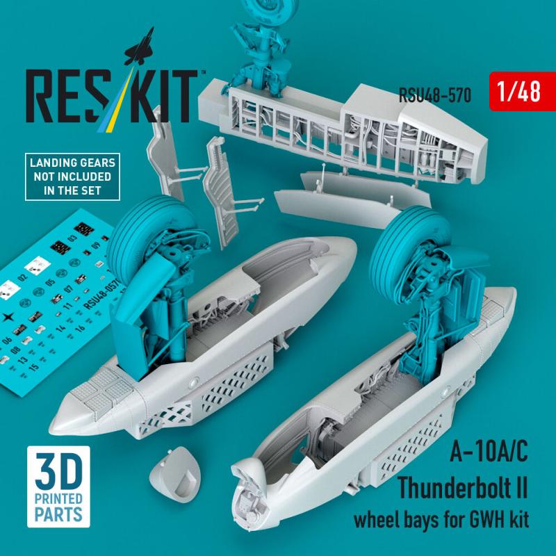 A-10A/C Thunderbolt II - Wheel bays (3D Printed) [Great Wall Hobby] von ResKit Models