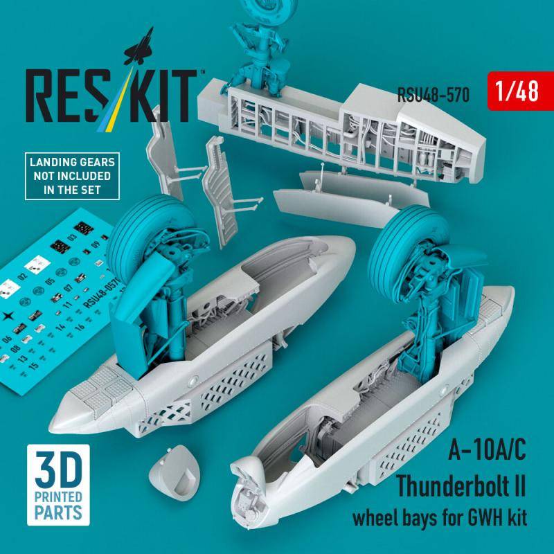 A-10A/C Thunderbolt II - Wheel bays (3D Printed) [Great Wall Hobby] von ResKit Models