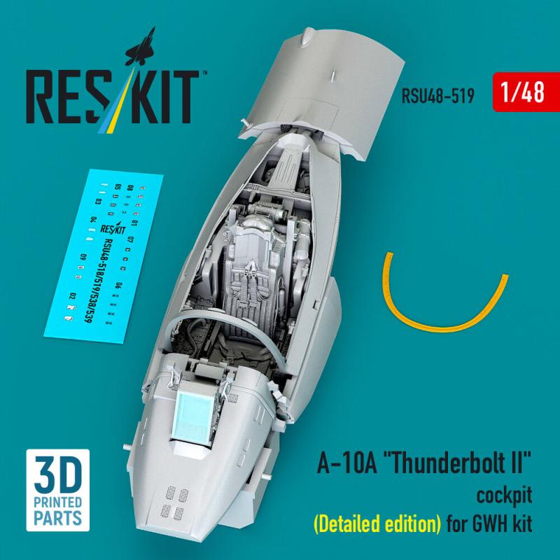 A-10A Thunderbolt II cockpit (Detailed edition) for GWH kit (3D Printed) von ResKit Models