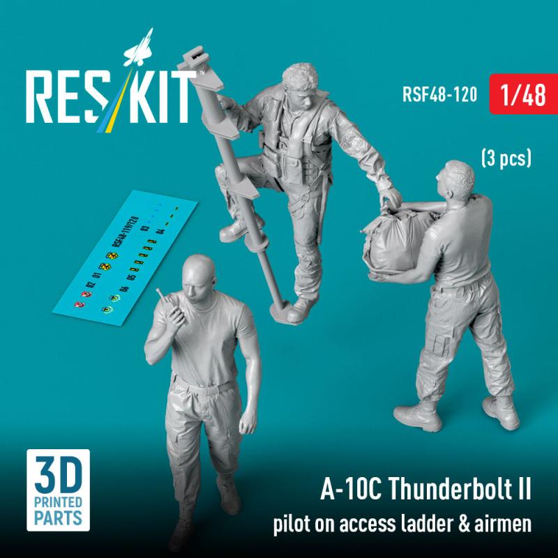 A-10C Thunderbolt II pilot on access ladder & airmen (3 pcs) (3D Printed) von ResKit Models