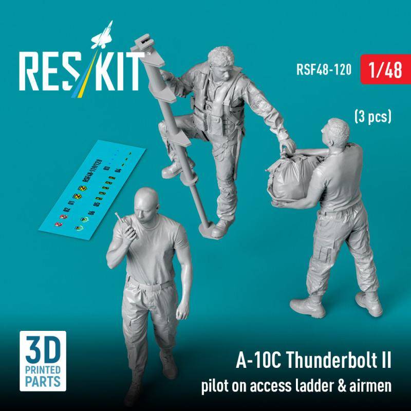 A-10C Thunderbolt II pilot on access ladder & airmen (3 pcs) (3D Printed) von ResKit Models