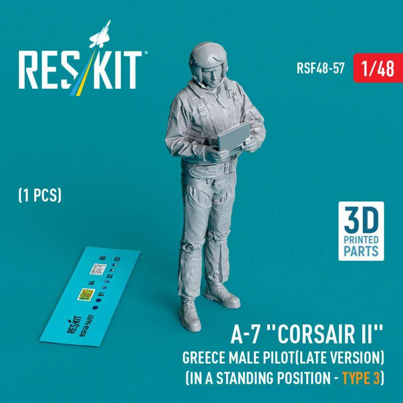 A-7 Corsair II Greece - Male pilot (in a standing position - type 3) (1 pcs) (3D Printed) von ResKit Models