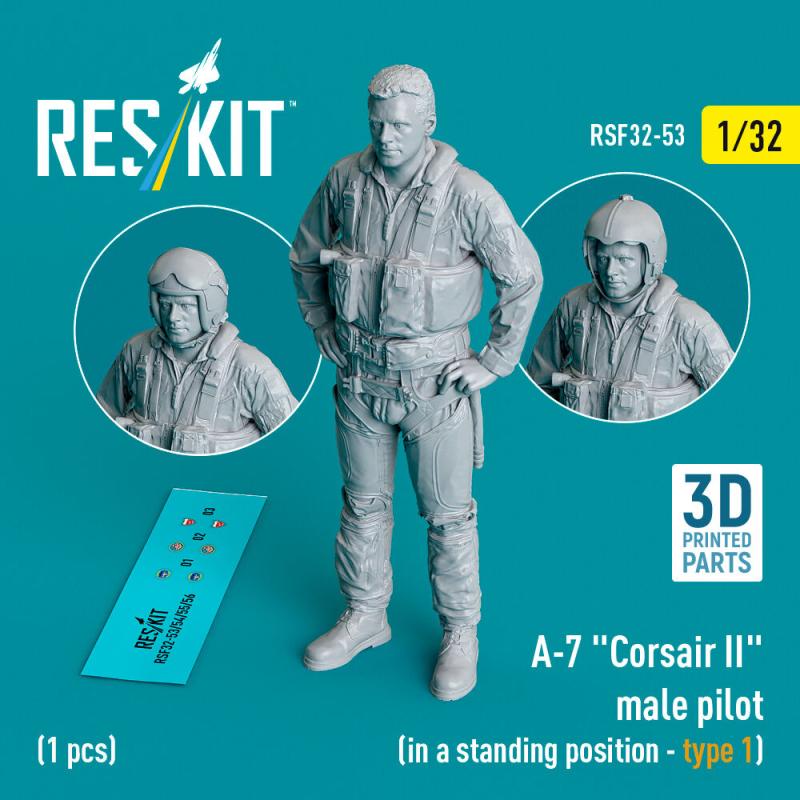 A-7 Corsair II - Male pilot (in a standing position - type 1) (1 pcs) (3D Printed) von ResKit Models