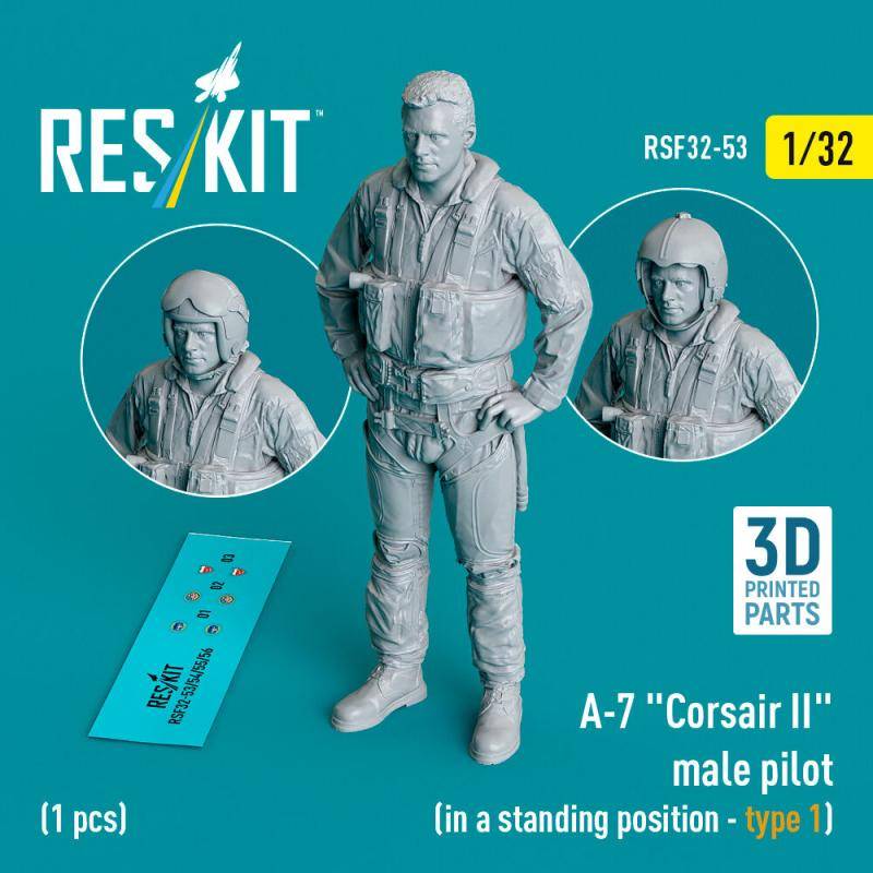 A-7 Corsair II - Male pilot (in a standing position - type 1) (1 pcs) (3D Printed) von ResKit Models